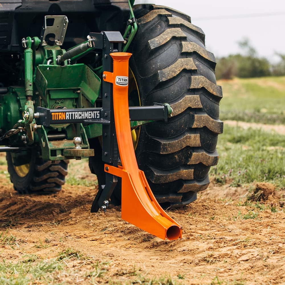 Titan Attachments 3 Point Single Tine Subsoiler with Pipe Layer, Fits Cat 1 Tractors, Accepts 50mm Poly Pipe, Adjustable Ripping Depth, Rips Through Compact Soil to Lay Pipes, Hoses, and Wires