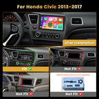 8 Core 6+128GB 9 Inch IPS Android 15 Car Stereo for Honda Civic 2013-2017