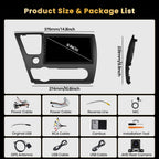 8 Core 6+128GB 9 Inch IPS Android 15 Car Stereo for Honda Civic 2013-2017