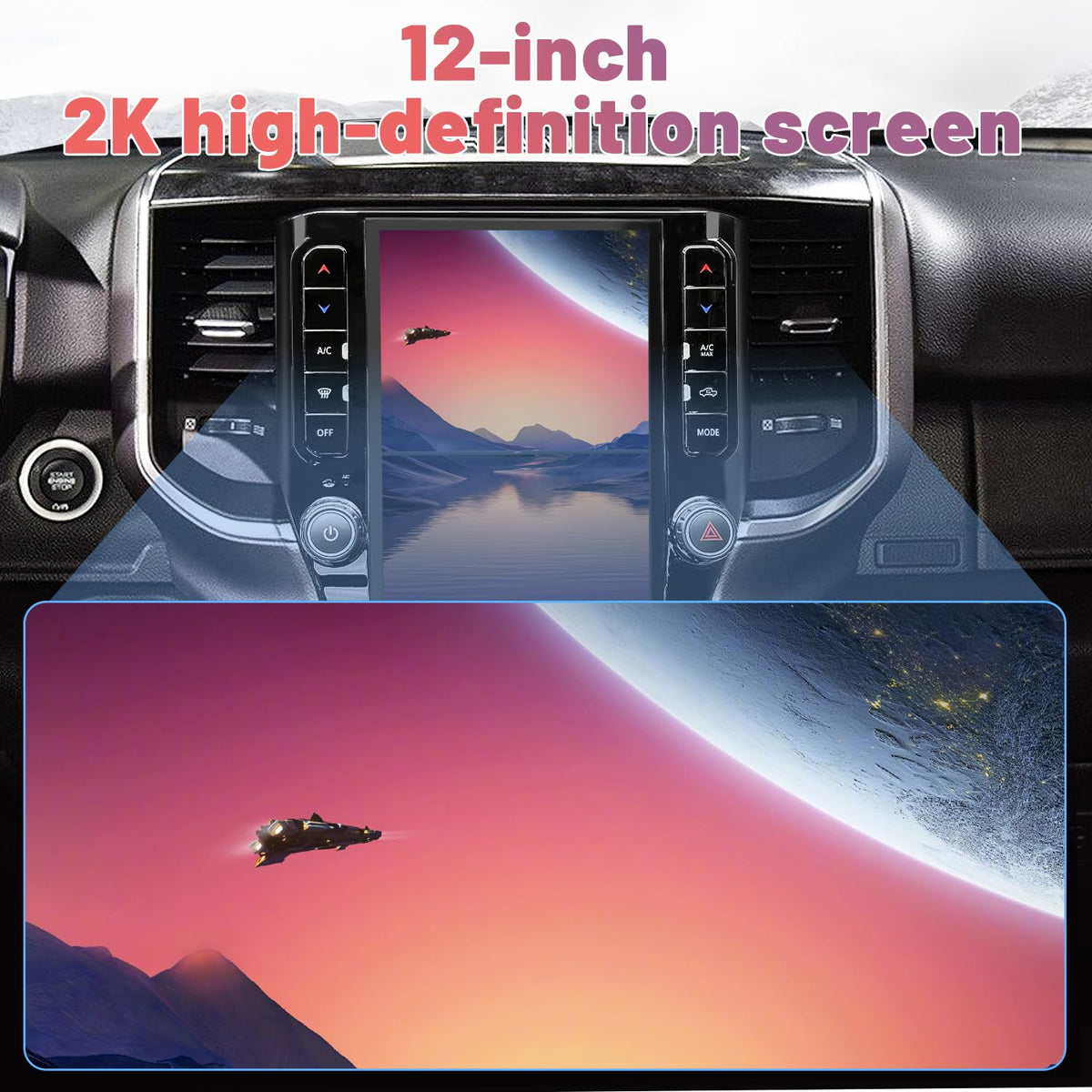 12' Car Radio for Ram1500/2500/3500New Body(2019-2025)Stereo Upgrade