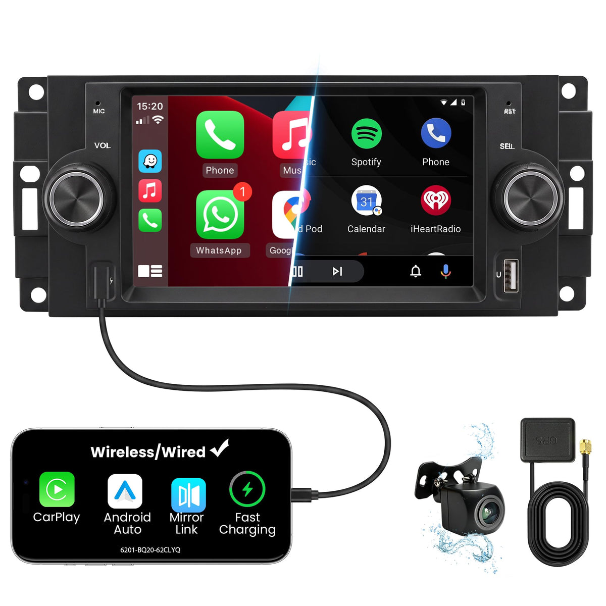 6.2" Android 15 Car Stereo for Chrysler 300 PT Cruiser Aspen