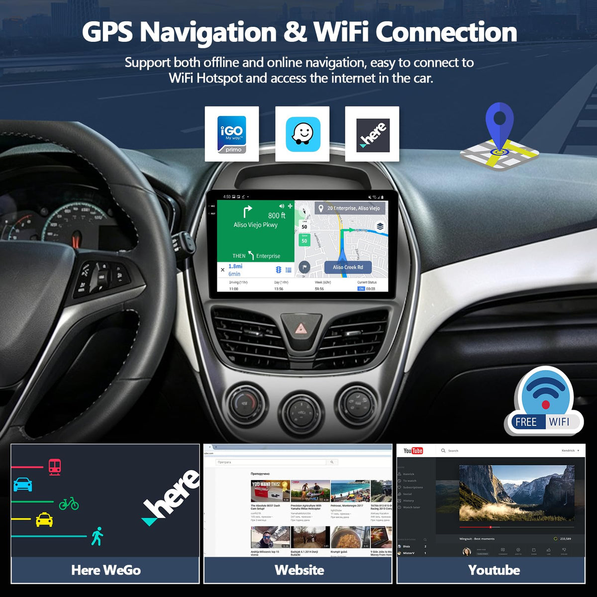 4G+128G Car Radio for Chevrolet Chevy Spark 2016 2017 2018 with Wireless Carplay Android Auto, 9 inch 1280 * 720 in-Cell Touch Screen Car Stereo with Bluetooth GPS WiFi FM RDS Backup Camera