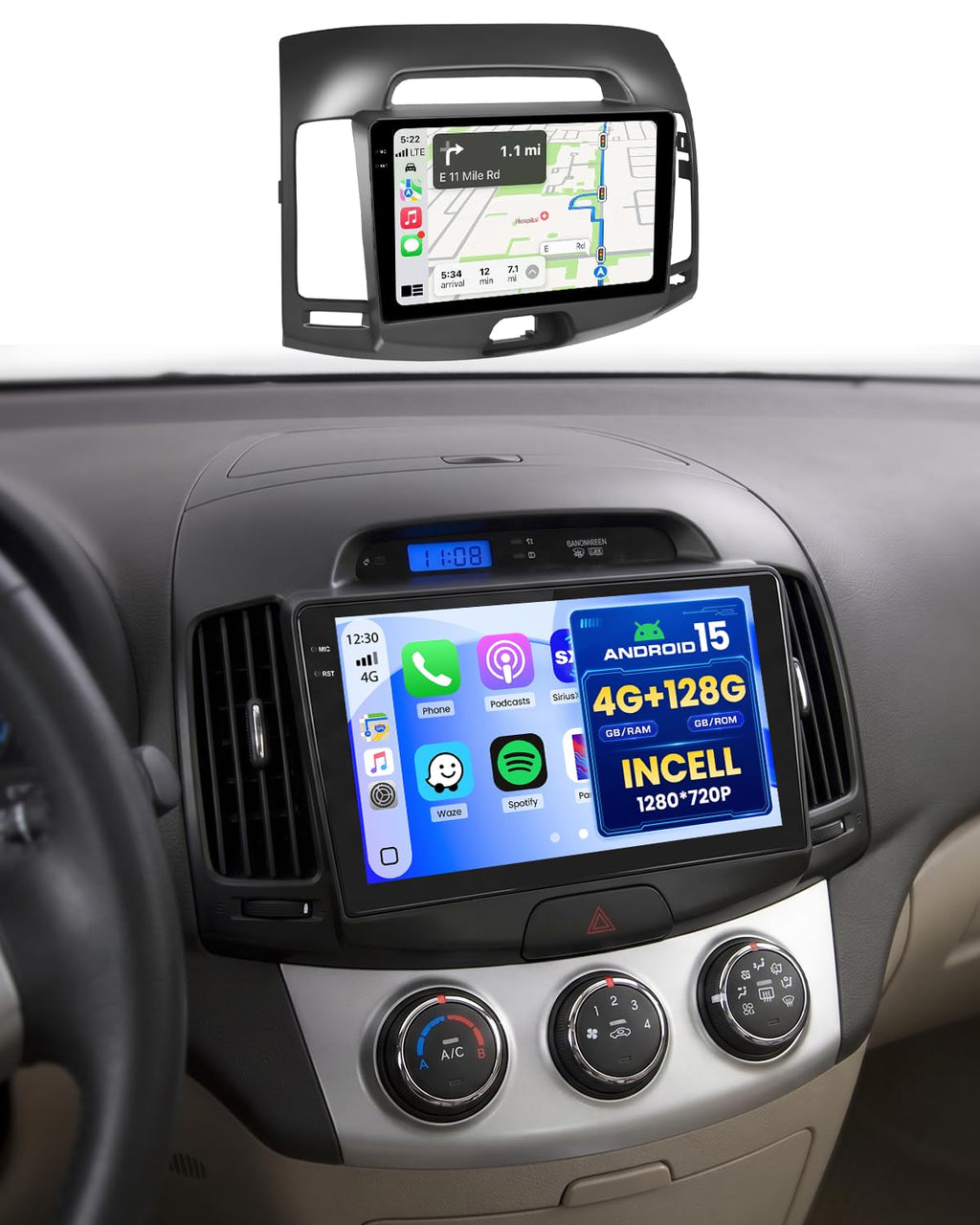 8 Cores 6+128G Car Radio for Hyundai Elantra 2007-2010