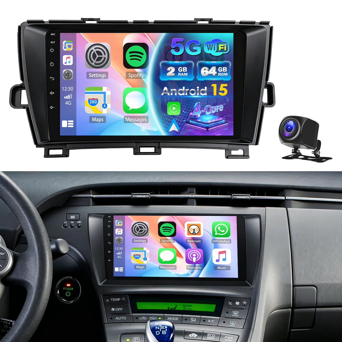 4+64G Upgrade Car Stereo Radio for Toyota Prius 2010-2015