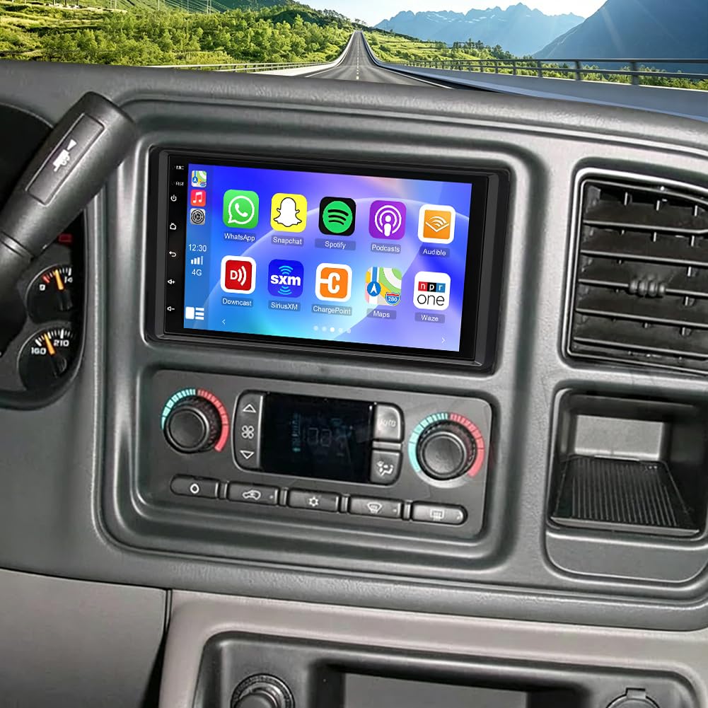 2+64G Android 13 Car Stereo for Chevy Tahoe 2003 2004 2005 2006 with Wireless CarPlay Android Auto, 7 Inch Touchscreen Car Radio Player Audio Receivers Headunit with GPS Navigation SWC DSP Bluetooth