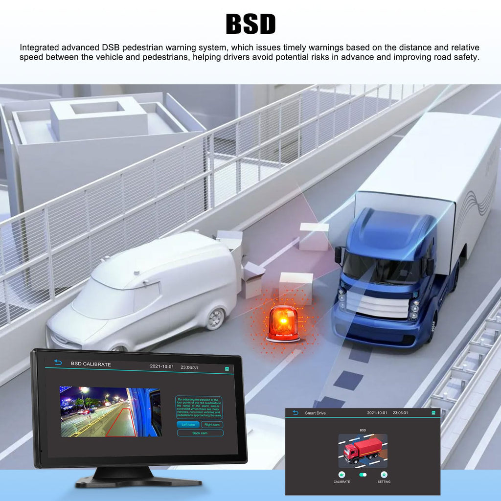 10.36 inch Backup Camera for RV Trucks Pickups Bus Trailers Caravans IPS HD Screen DVR Recording Reverse Monitor 5 Split Screen Waterproof Night Vision Stable Signal DIY Parking Lines
