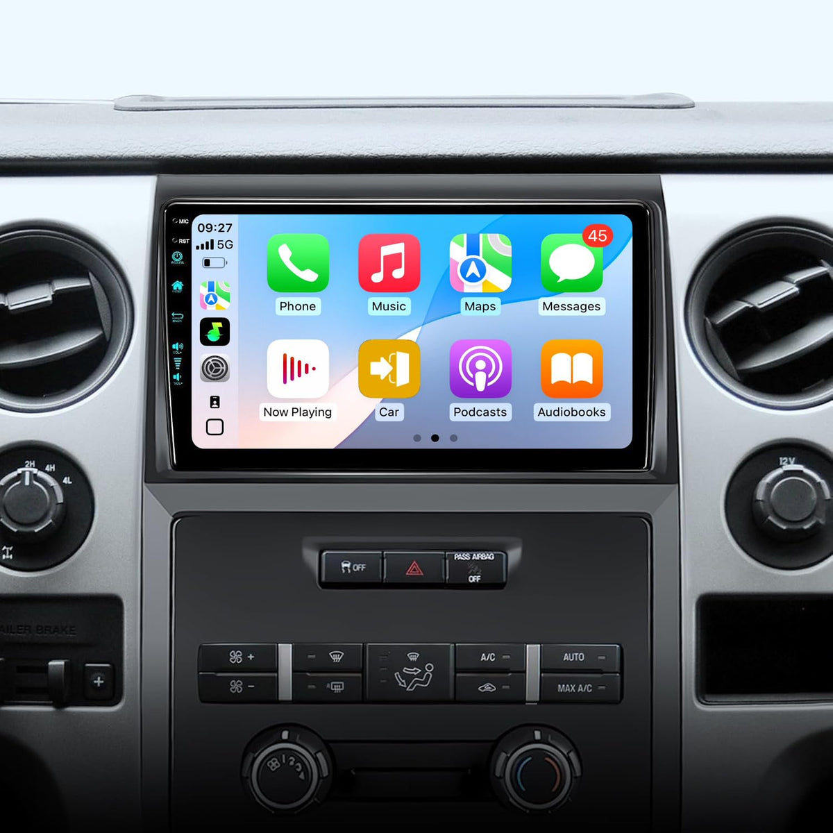 Upgrade 9 Inch,Android 13 (4Ram 64Rom) 5GWiFi Car Radio Stereo Replacement for Ford F150 F-150 2009-2012,Wireless CarPlay/Android Auto/FM/AM/RDS/1080P Backup Camera ((4GB RAM + 64GB) Premium)