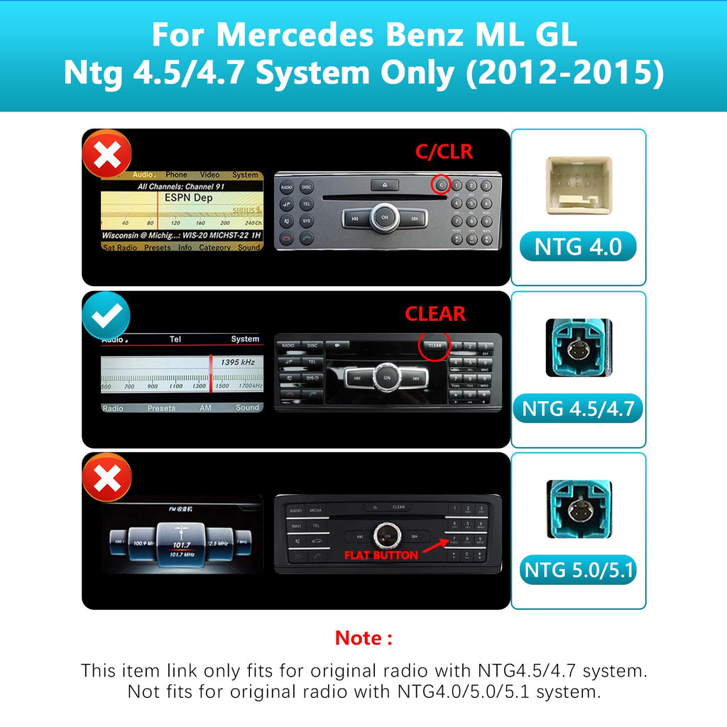 12.8" QLED Mercedes ML/GL W166/X166 NTG4.5/4.7 12-15 CarPlay