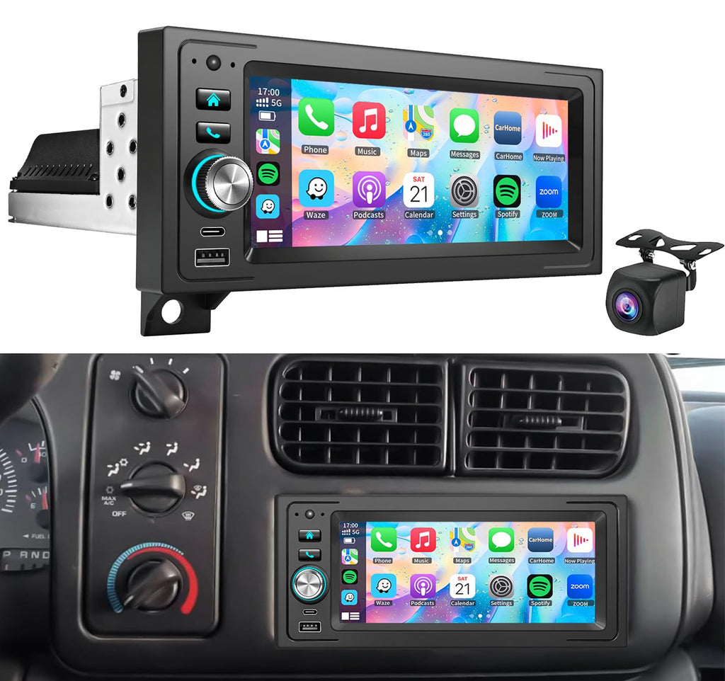 Plug Play Car Radio Stereo with Apple Carplay Android auto GPS Navi Steering Wheel Control for Dodge & Chrysler & Jeep (1990-2001)
