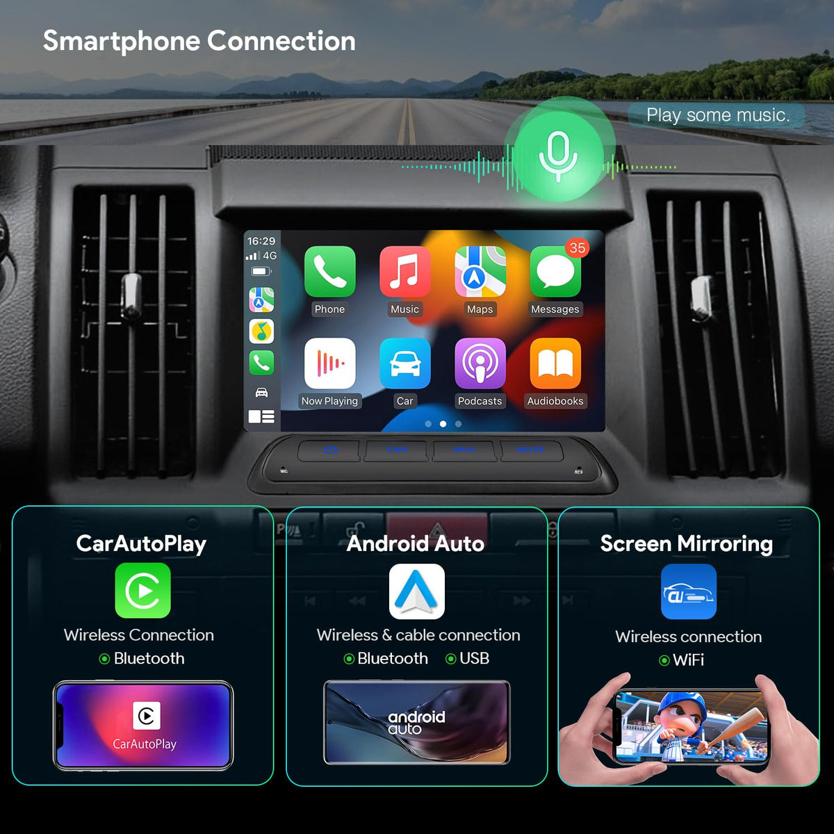 XTRONS Android 14 Car Stereo for Land Rover Freelander 2 (2007-2012), 7” IPS Touch Screen Car Radio GPS Navigation Bluetooth Built-in DSP Head Unit Wireless CarPlay Android Auto (4+64GB)