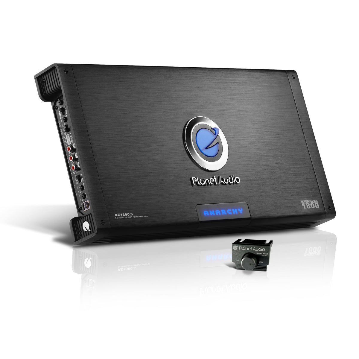 Planet Audio AC1800.5 5 Channel Car Amplifier - 1800 High Output, High/Low Level Inputs, High/Low Pass Crossover, Full Range, Bass for Subwoofer