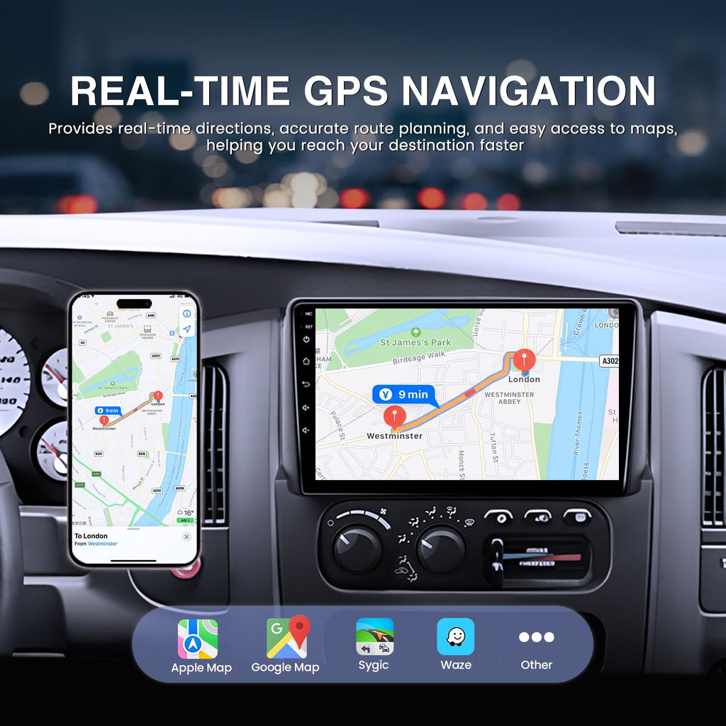 4GB RAM+64GB ROM Android 15 Car Radio for Dodge Ram 1500 2500 2002-2005