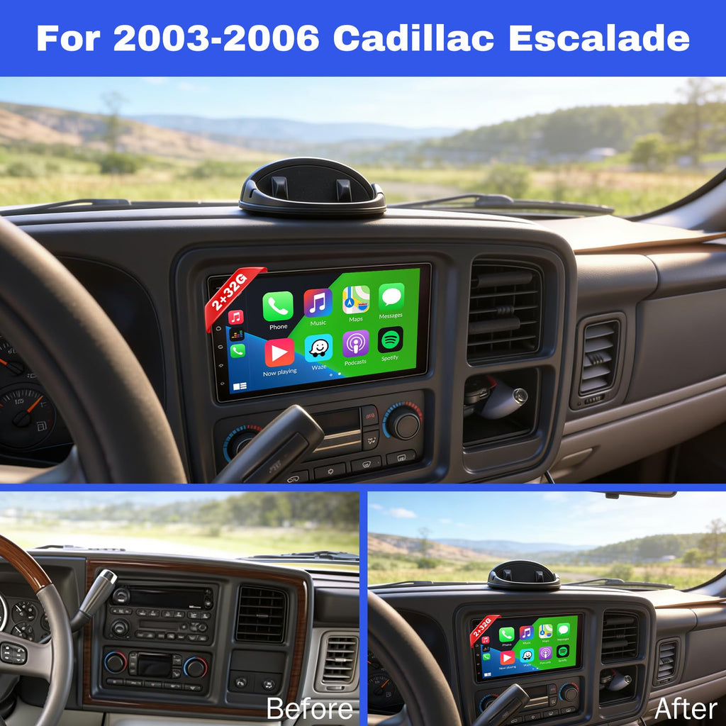 7" Android 13 Car Stereo Radio for Cadillac Escalade 2003 2004 2005 2006
