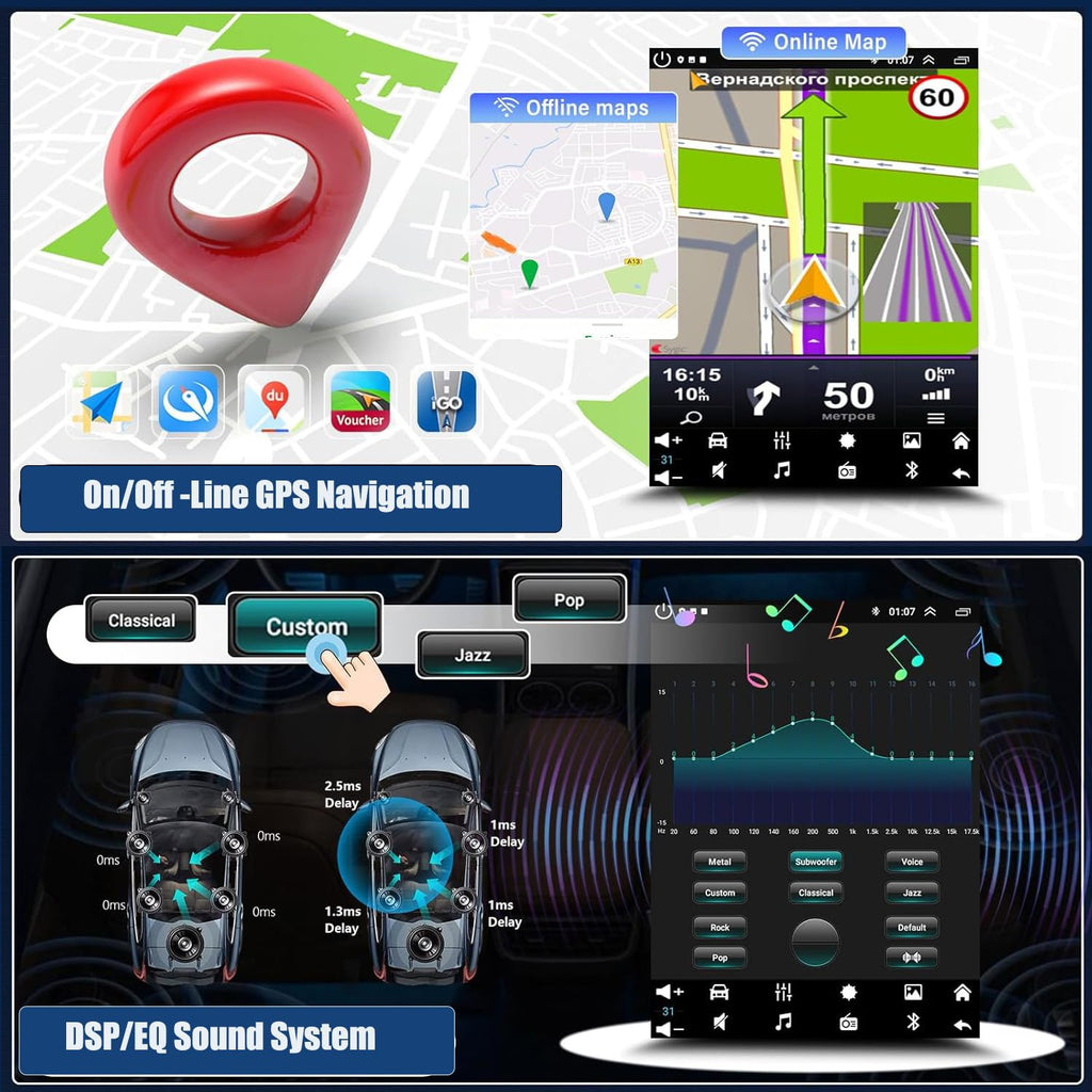 4+64G 9.7 Upgrade Android Car Radio Stereo for Cadillac Escalade 2003–2006