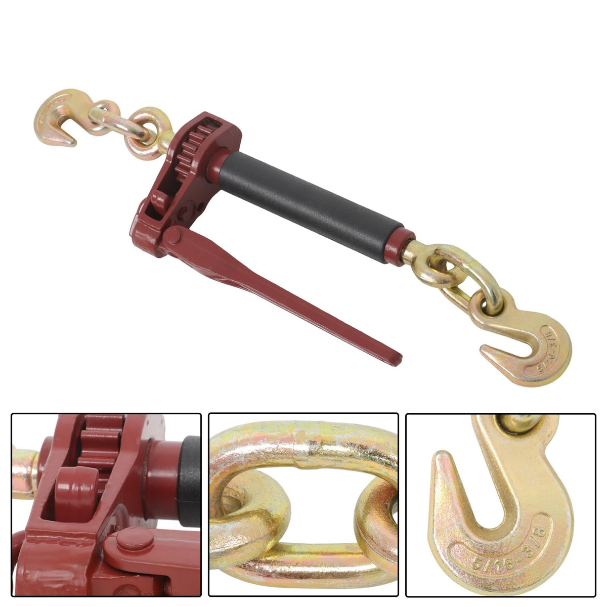 waltyotur Foldable Chain Binder Steel Hook Red