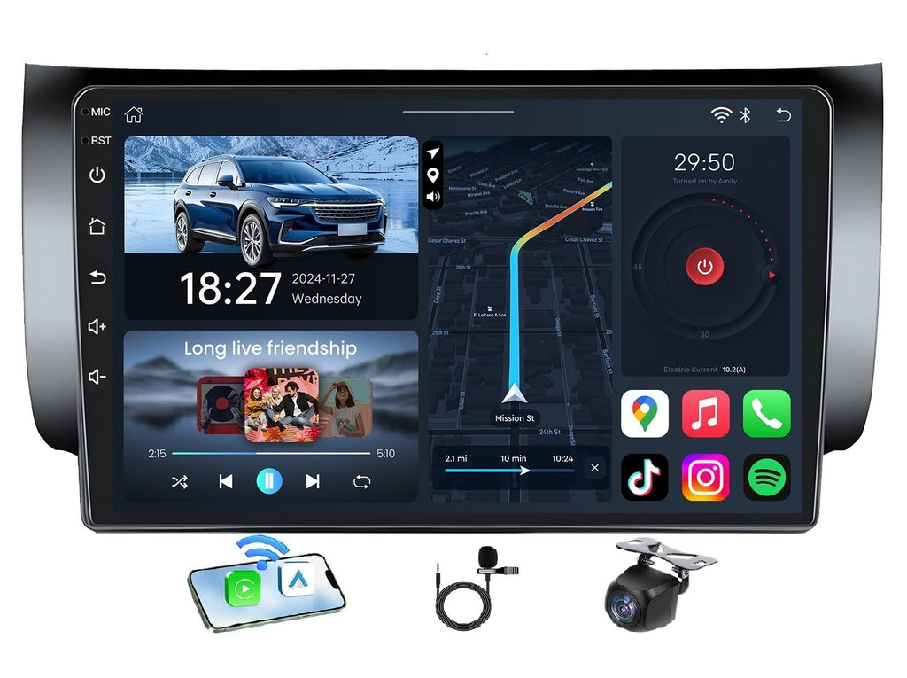 8Core 4+64G Car Radio for Nissan Sentra 2013-2017: 10 inch