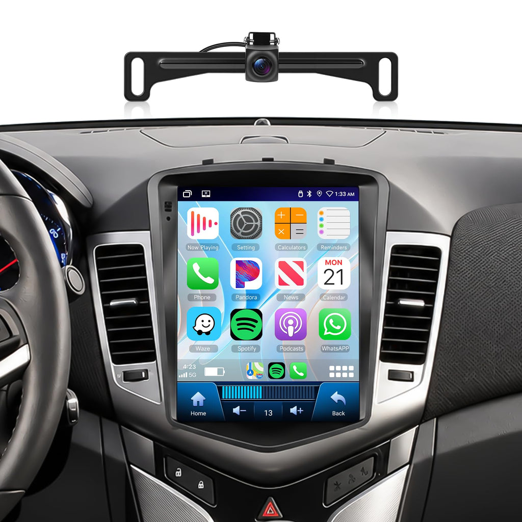 8Core 6G+128G Car Stereo for Chevy Cruze 2009-2015, Android 15 Radio with DSP 32-EQ,9.7Inch IPS Vertical Touch Screen,Wireless Carplay/Android Auto,GPS,WiFi,FM/RDS,SWC,Backup Camera