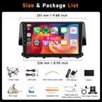 8 Core 6G 128G for Honda Civic 2016-2021 Radio Android 9 Inch Touchscreen Wireless Carplay Android Auto, Car Stereo for Honda Upgrade Bluetooth DSP GPS Navigation WiFi FM/RDS Backup Camera