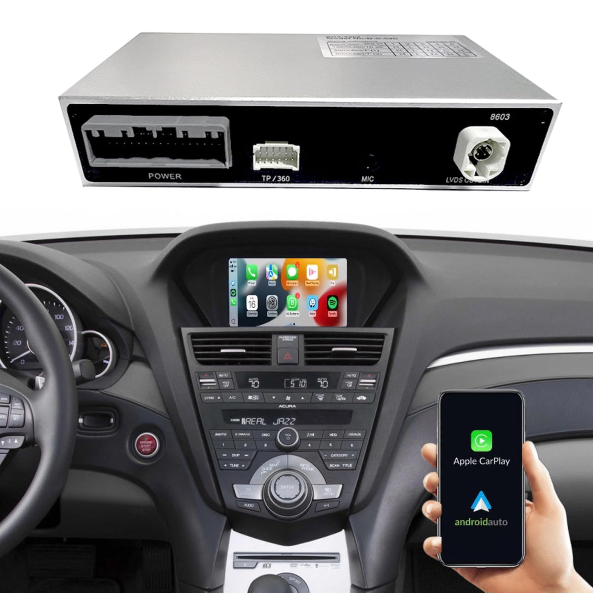 Wireless CarPlay Android Auto Upgrade for Acura ZDX 2010-2013