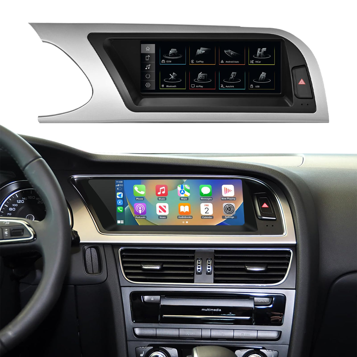 2026 12.3" CarPlay Android Auto Screen for Audi A4 A5 S4 S5