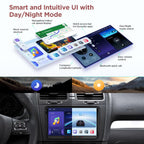 XTRONS Car Stereo for Volkswagen VW Jetta Beetle Tiguan Passat, Android 13 Octa Core 8GB+256GB Double Din Car Stereo Radio, 9” IPS Touchscreen GPS Navigation for Car Built-in DSP Car Play Android Auto