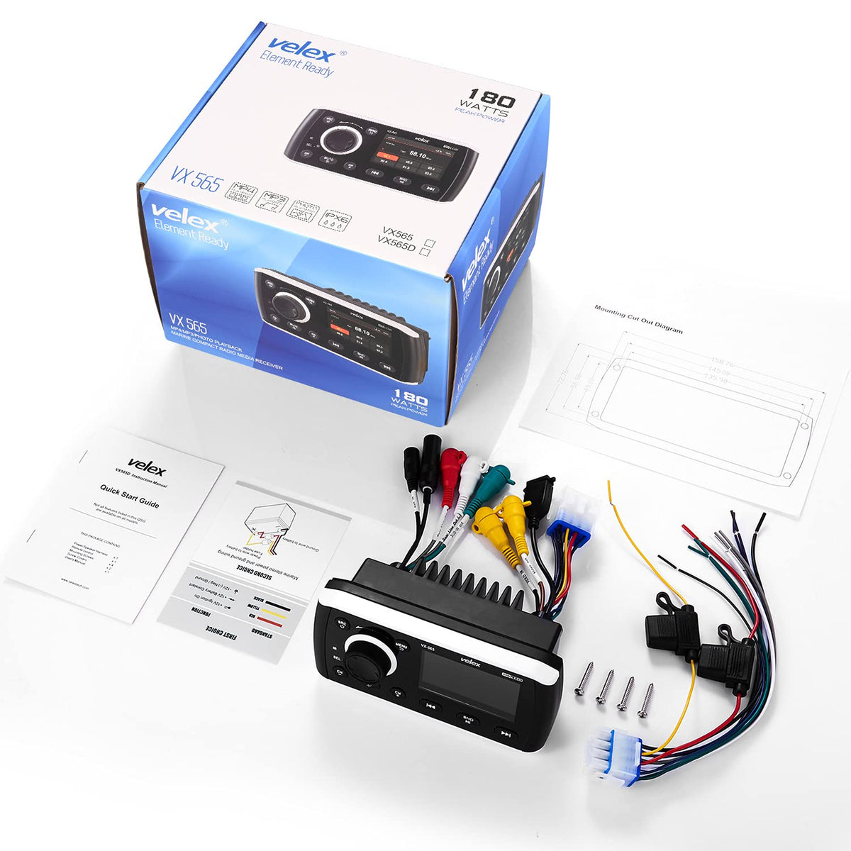 Marine Bluetooth Stereo Audio/Video Receiver AM FM Radio, MECH Less for Yacht, Power Sport