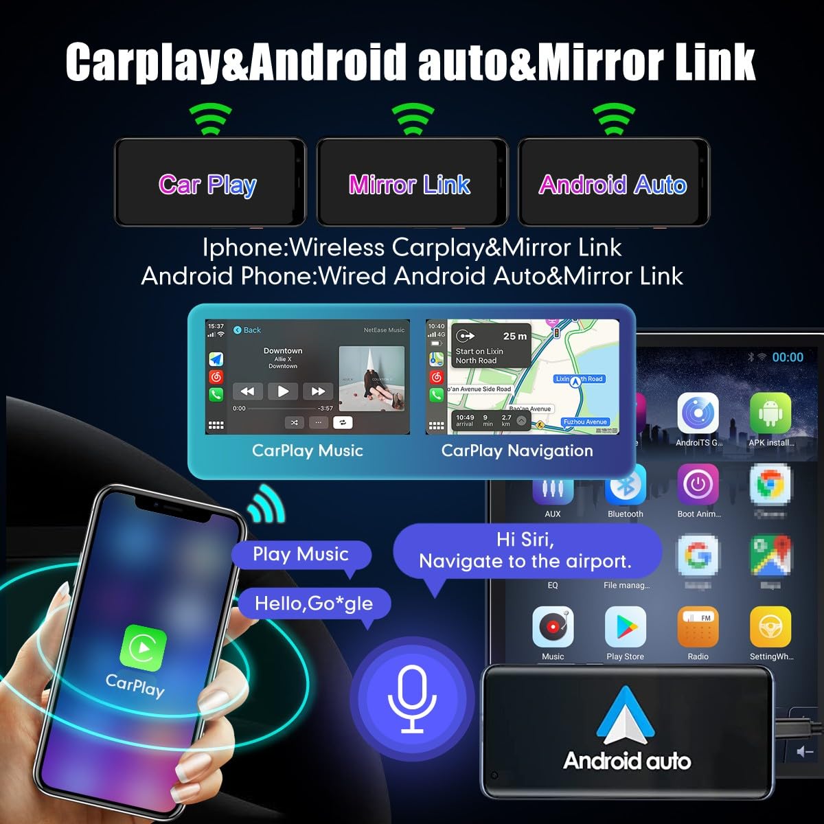 Tesla Style Car CarPlay Android Auto Navigation Stereo GPS Radio Reverse Camera 9.7" IPS Touchscreen Headunit Tablet Media Player for Honda CRV 2012-2016（2.4L）, if Applicable Quad Core 2G+32G