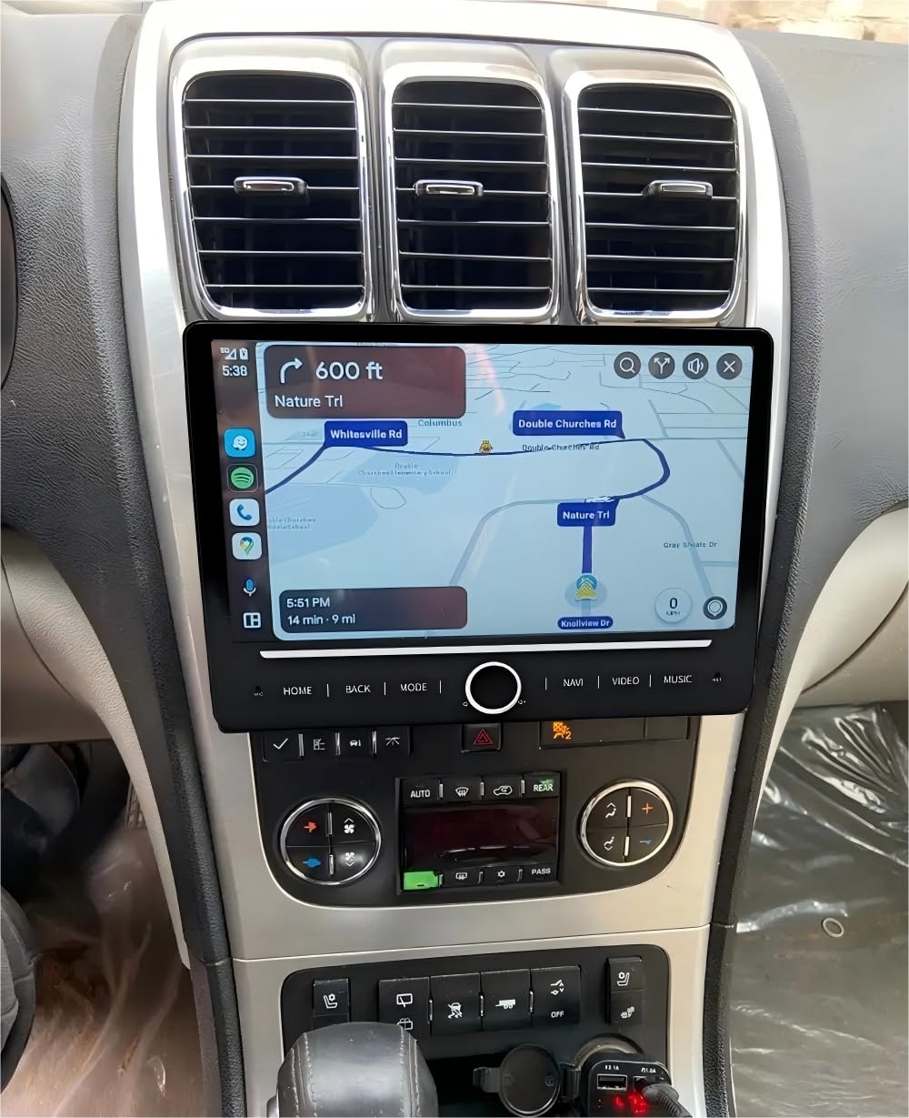 Car Radio for GMC Acadia 2007 2008 2009 2010 2011 2012 with Apple Carplay & Android Auto, 10" Car Stereo with GPS Bluetooth WiFi DSP FM RDS Camera, 4+64GB (Single Knob Touch Version)
