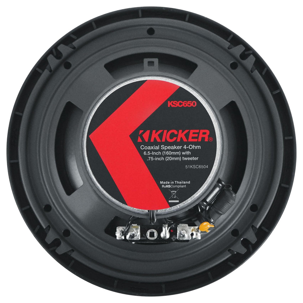 Audiosavings Bundle: (1) Pair Kicker 51KSC6504 6.5" 100 Watt RMS Car Audio Speakers KSC6504 KSC650 Bundle with (1) Pair Kicker 51KSS6504 6.5" Car Audio Component Speakers (Items 4)