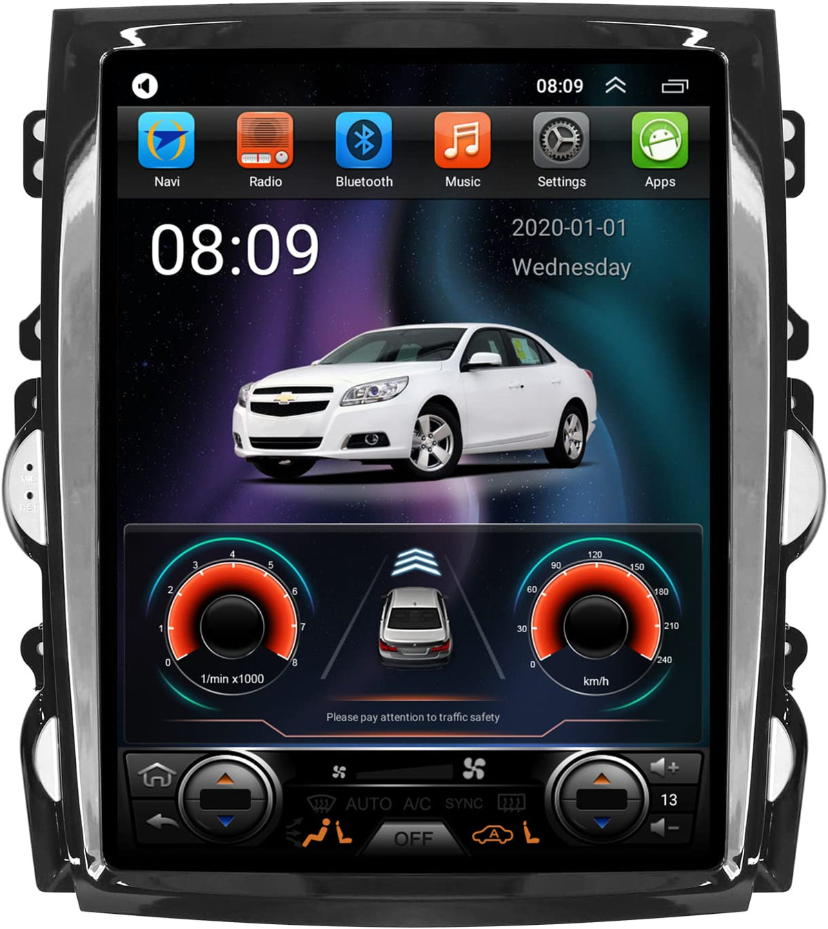 Android 12 Radio Stereo for Chevy Malibu （2013-2016） 12.1 inch IPS Screen Octa Core 4G+64G Head Unit Build-in Wireless Carplay/Android Auto/DSP/WiFi/GPS Free AHD Camera