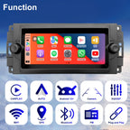Car Radio for Dodge Ram 1500/2500/3500 2006-2008, Dakota 2005-2007, Durango 2004-2009, Chrysler 300C/300 Jeep Grand Cherokee 2005-2007, 6.86'' Touchscreen Stereo Carplay Android Auto GPS FM BT Camera