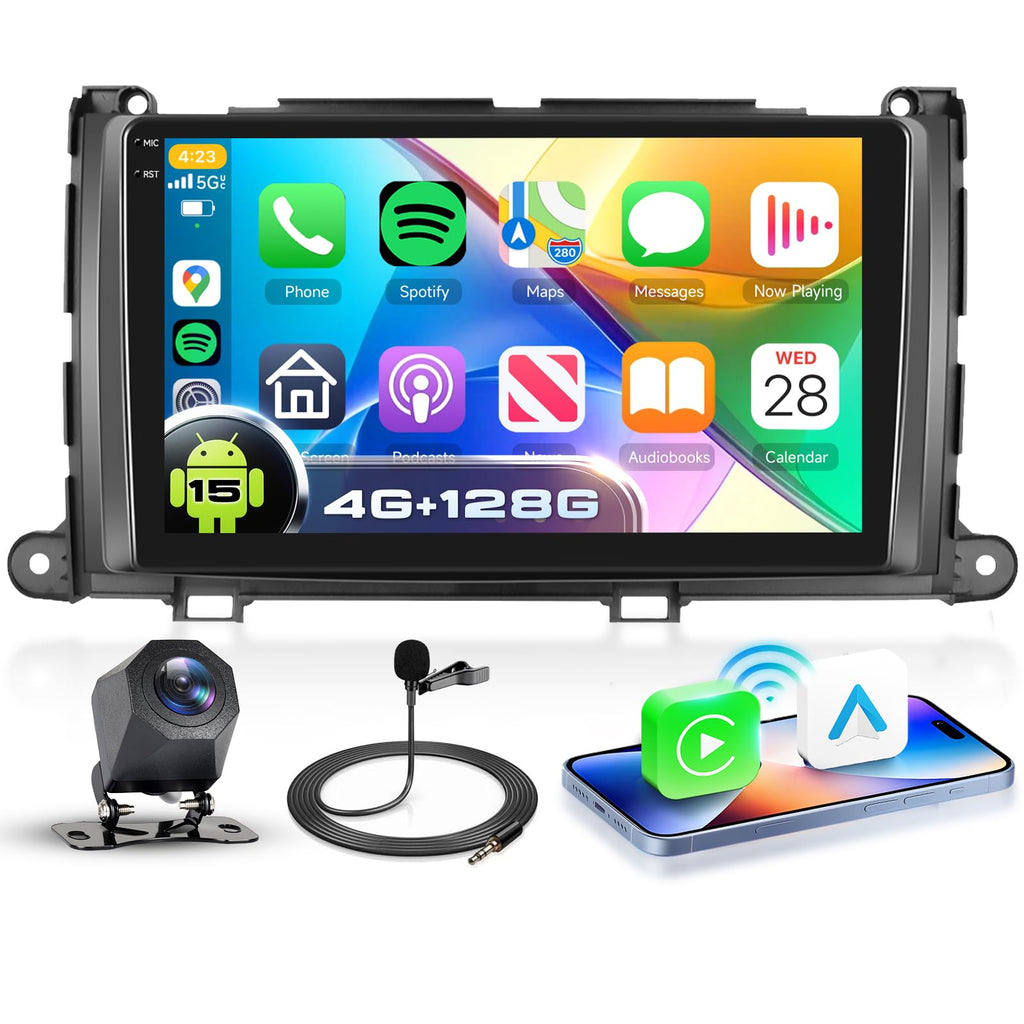 8 CORE 6G+128G for Toyota Sienna 2011-2014 Car Radio with Wireless Carplay