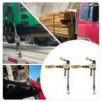 2 Pcs Ratcheting Chain Load Binder 3/8" -1/2" Chain Binder 6600LBS Load Capacity Heavy Duty Tie Down Ratchet Load Binder for Trailers Tractors Outdoor Facilities, Yellow (2 Pcs 6600LBS)