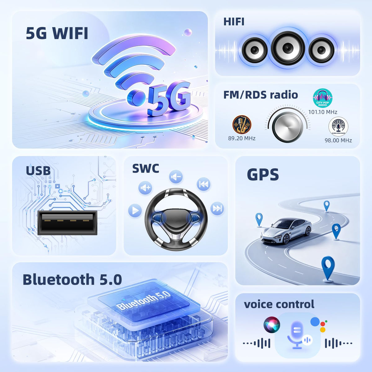 4+64G Android 15 Car Radio for Ford Mustang 2009-2012