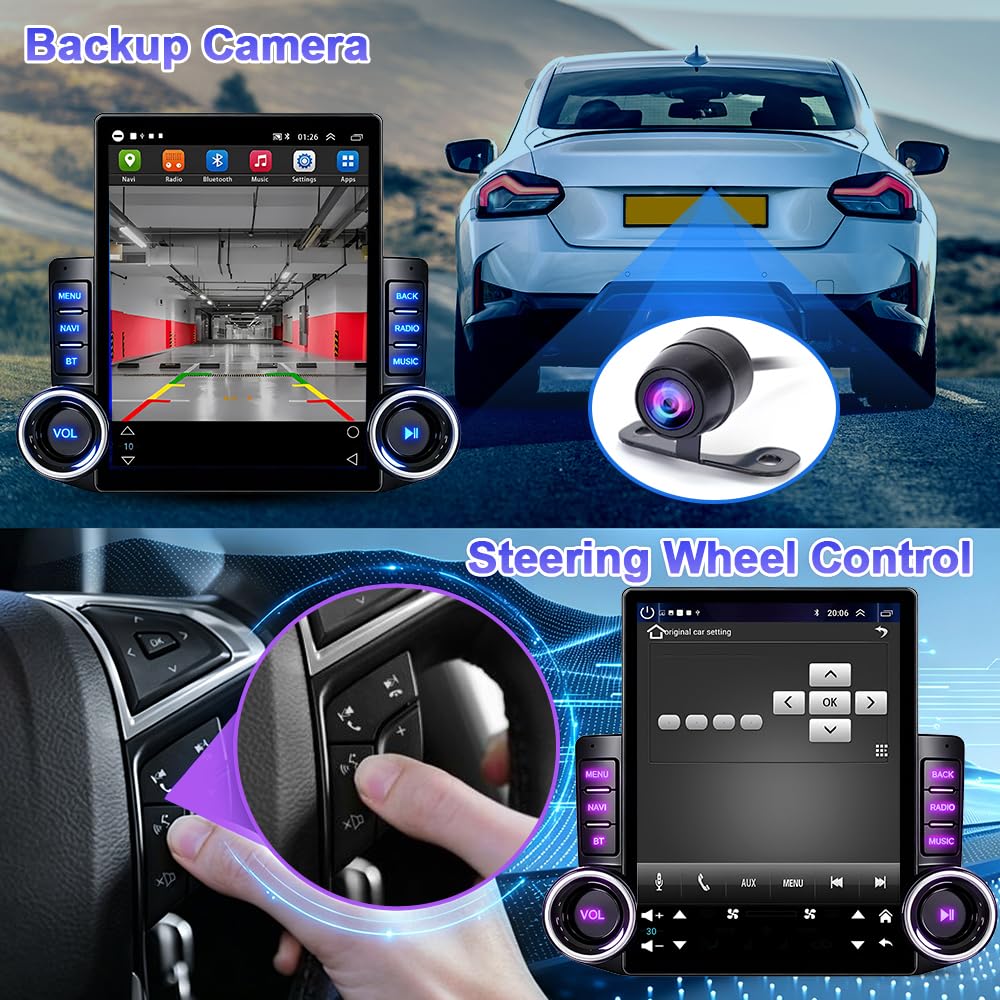 [2G+64G] Car Radio for Honda Pilot 2003 2004 2005 2006 2007 2008 with Wireless Carplay/Android Auto, 9.7 Inch Touch Screen Stereo with GPS Navigation/Bluetooth 5.0/5GHz WiFi/Backup Camera