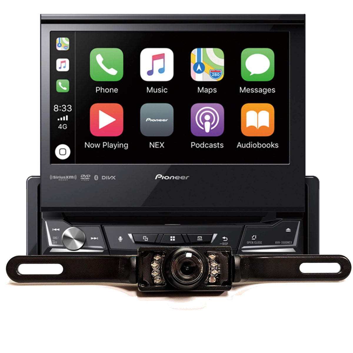 Pioneer AVH-3500NEX 7" Single-DIN Multimedia DVD Receiver with License Plate Camera