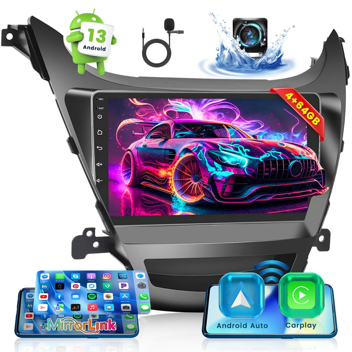 6+128G 9'' Android 15 Car Stereo for Hyundai Elantra 2014-2016