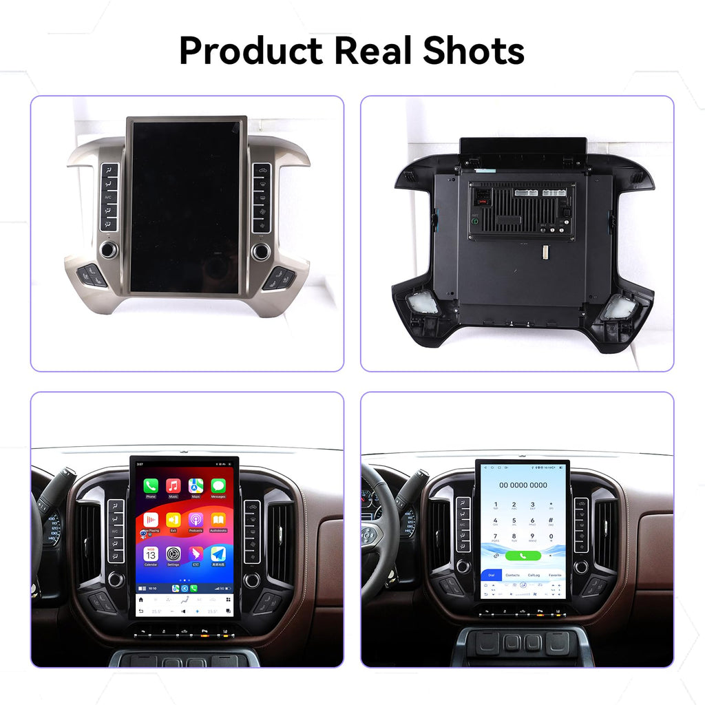 14.4 Inch Tesla Screen Android 13 Car Stereo for Chevrolet Silverado GMC Sierra 2014-2018 Car GPS Navigation Multimedia Player AutoRadio Tape Unit (Black 4-64GB, OEM Screen 4.2-8 inch)