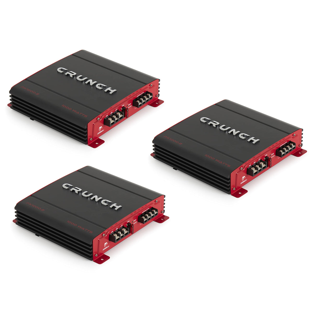 Crunch Power X 1000W 2 Channel Car Audio Amplifier, 3 Pack