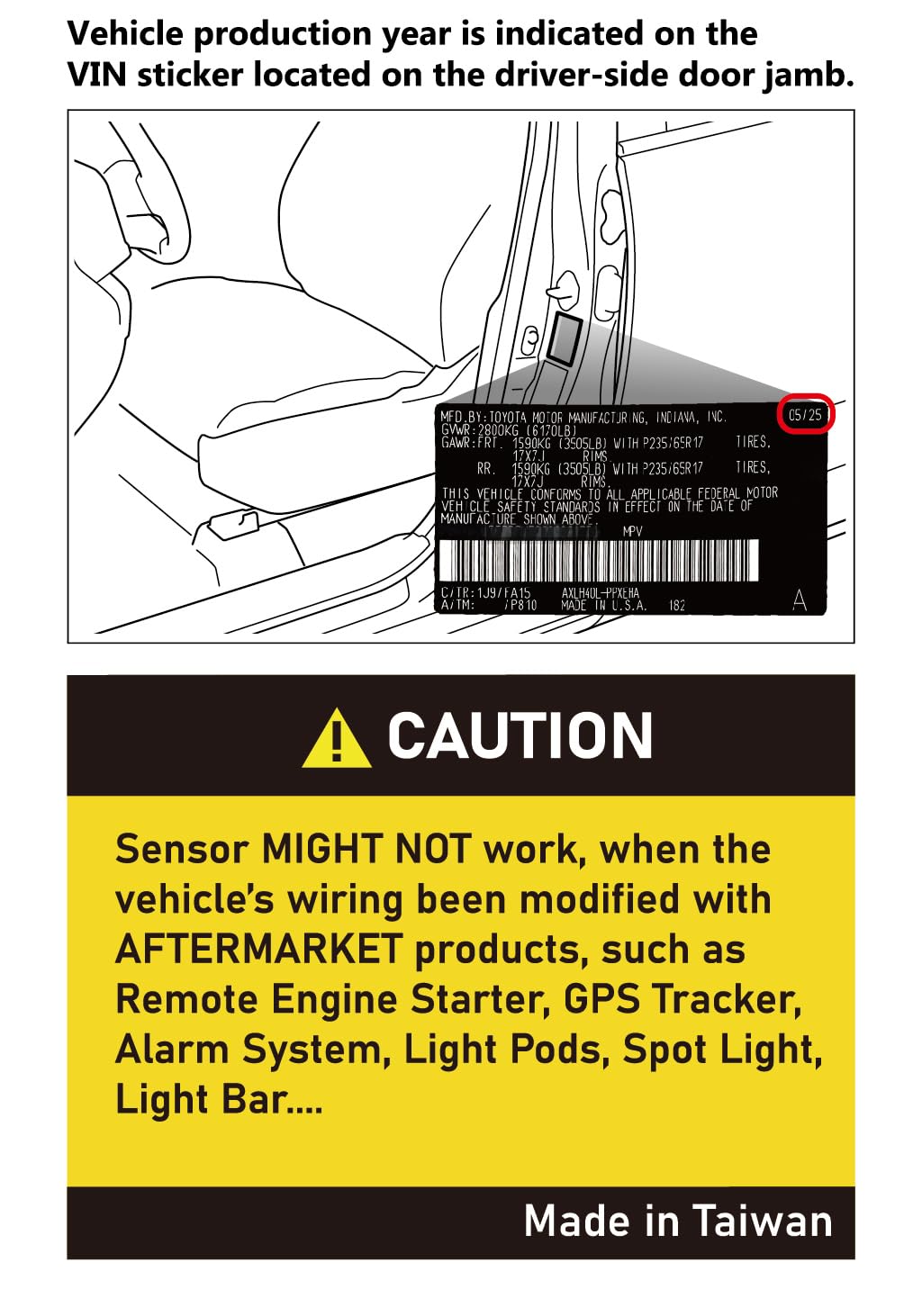 Smart Sensor for Land Cruiser 2026 2025 2024, Wheel Anti-Theft
