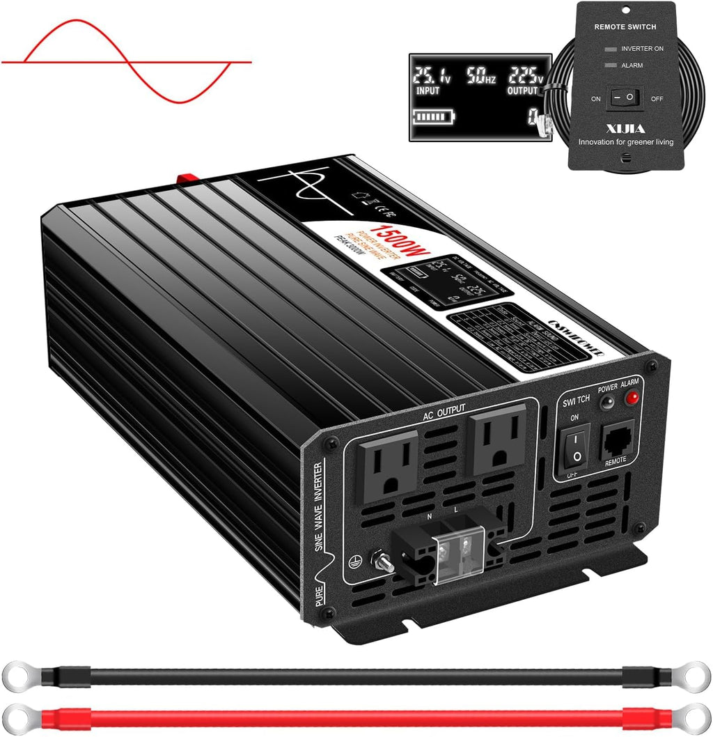 Xijia 3000W Pure Sine Wave Inverter 48V DC to 120V AC Converter for Home, RV, Truck, Off-Grid Solar Power 110V with Smart Bluetooth App Remote Control,Surge 6000W
