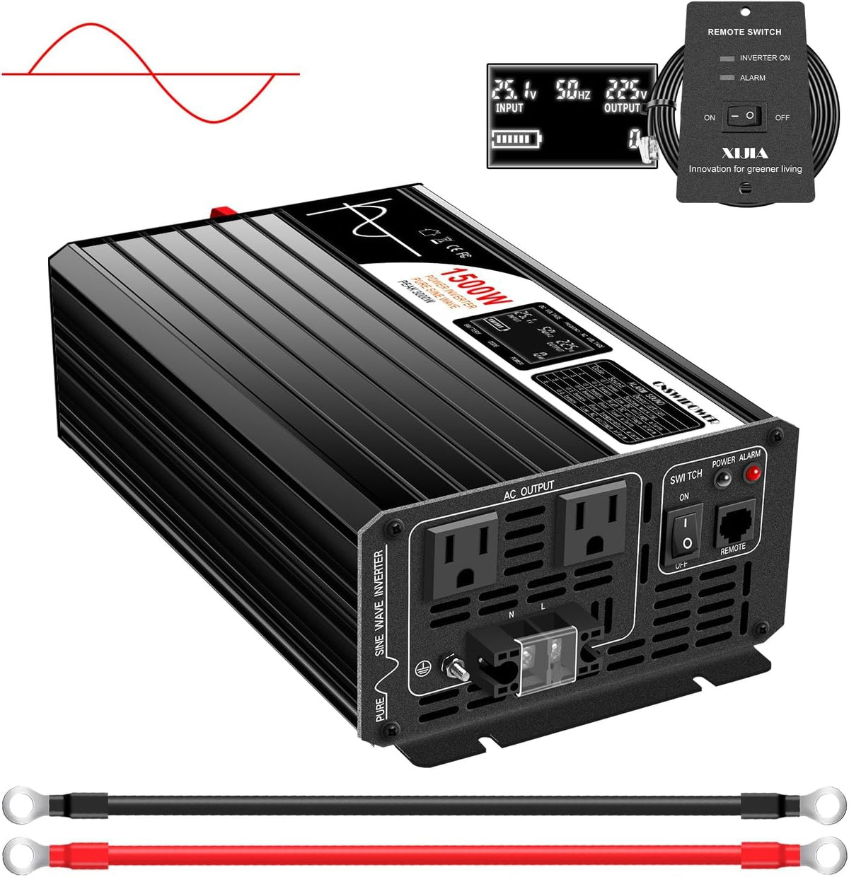 Xijia 3000W Pure Sine Wave Inverter 48V DC to 120V AC Converter for Home, RV, Truck, Off-Grid Solar Power 110V with Smart Bluetooth App Remote Control,Surge 6000W