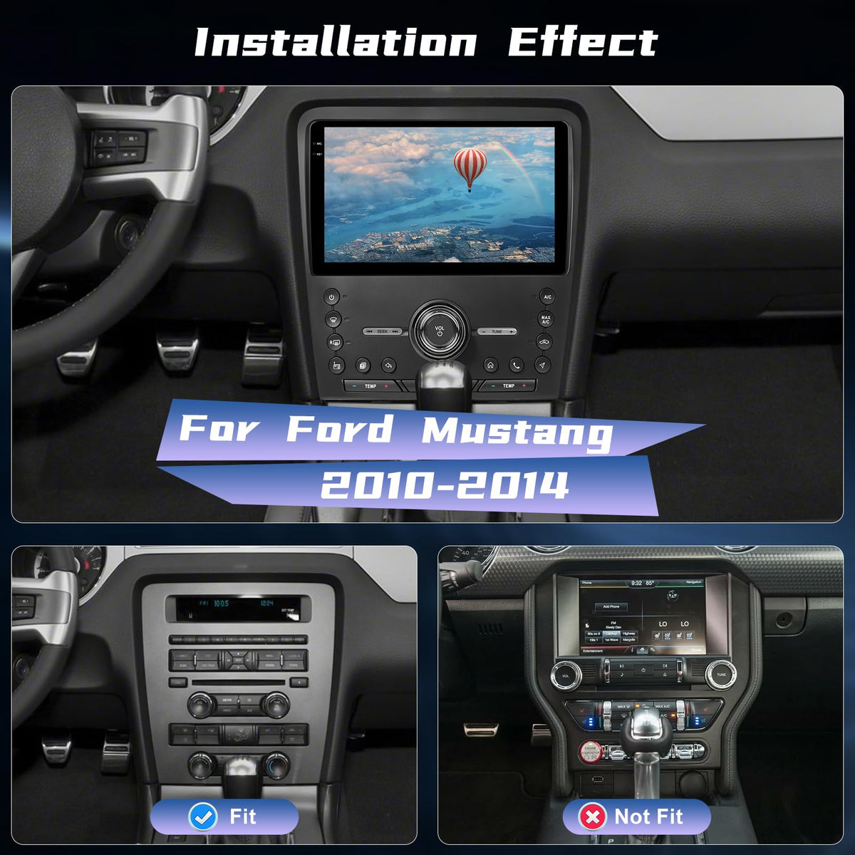[4+128G] Car Stereo for Ford Mustang 2010-2014, Carplay and Android Auto
