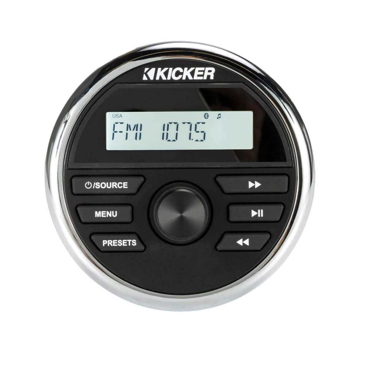 Kicker 46KMC2 Weather-Resistant Gauge-Style Media Center with Bluetooth
