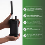 SpecFive Raider Meshtastic-ATAK Lora Military-Grade Mesh Radio, Preflashed with GPS, High-Power, Ip68 Waterproof, Military & SAR Communicator (Black, ATAK-Meshtastic)