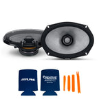 Alpine 6x9 R2 High-Resolution Speaker Bundle - A Pair of R2-S69C 2-Way Component Speakers & a Pair of R2-S69 6x9 Coaxial Speakers