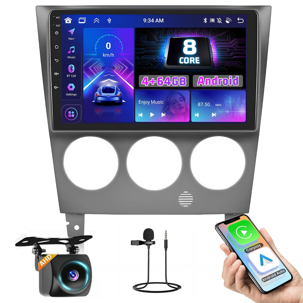 4+128GB Android 15 Car Stereo for Subaru Impreza 2003-2006 Wireless Carplay Android Auto, 9 Inch Incell Touch Screen Car Stereo with GPS, Backup Camera, Bluetooth, FM/RDS, EQ, WiFi, SWC