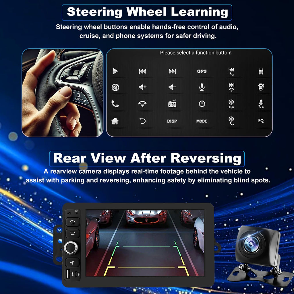 4+64G Upgrade Car Radio for Chevrolet Silverado 1500/2500/3500 2003-2006, GMC Sierra 1500/2500/3500 2003-2006, 7" Colorado Express Impala Stereo Touchscreen CarPlay Android Auto GPS FM Camera 5GWifi