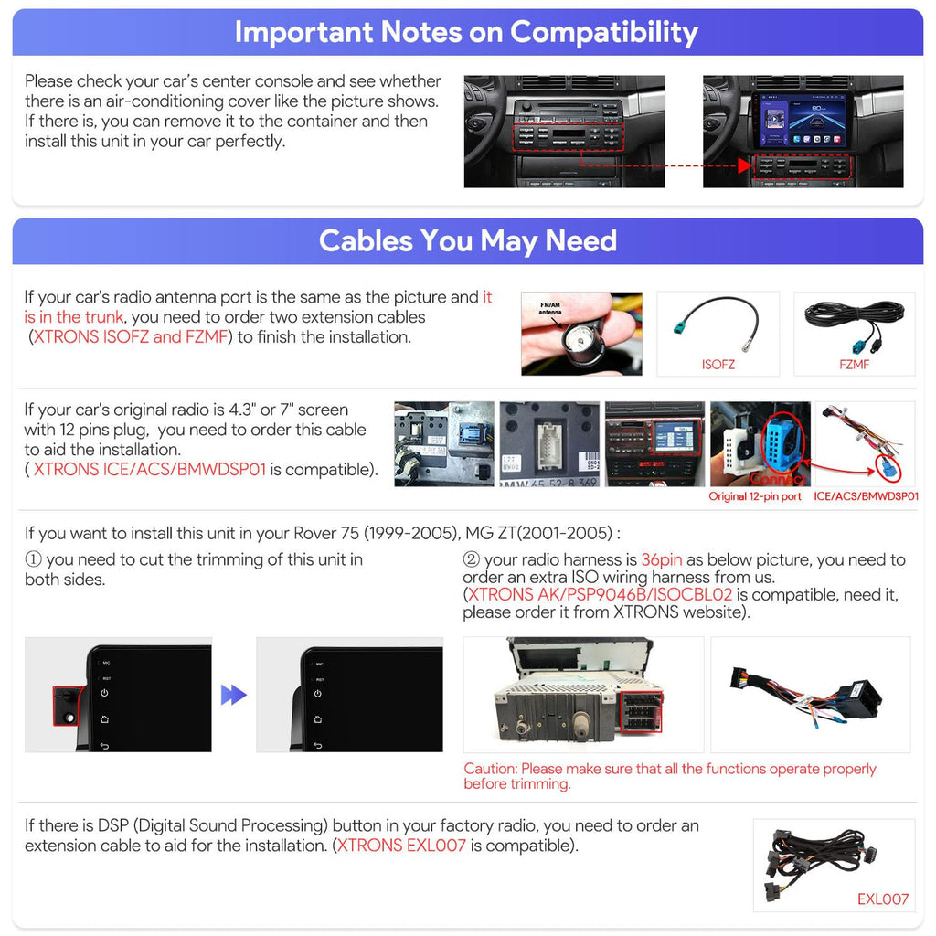 XTRONS Car Stereo for BMW E46 M3 Rover 75 MG ZT, Android 14 Qualcomm 665 Octa Core Car Radio, 9” QLED Touch Screen Head Unit GPS Navigation Bluetooth Built in DSP CarPlay Android Auto (8+256GB)