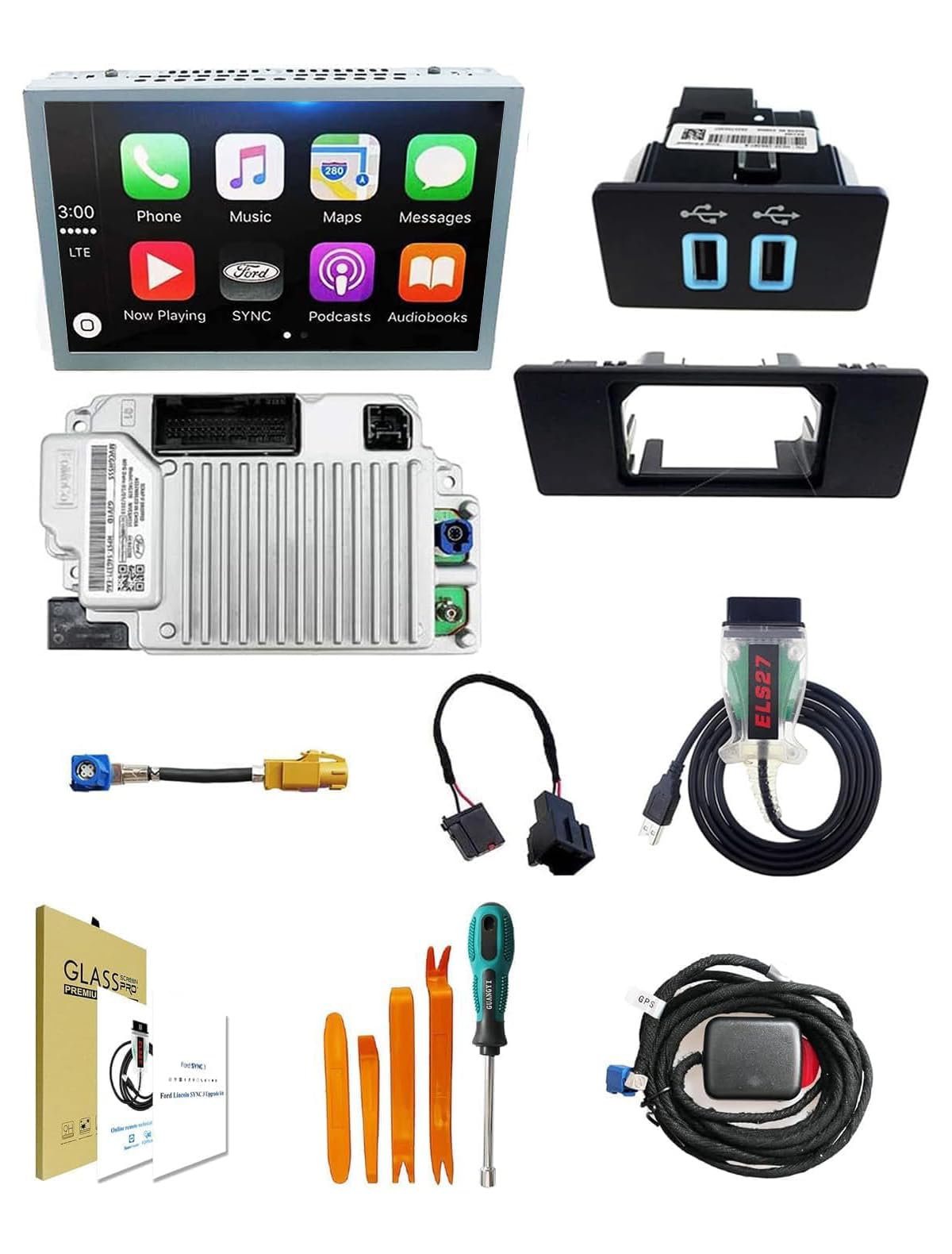 SYNC 2 to SYNC 3 Upgrade Kit Carplay 3.4 NA223 Diplay GPS Navigation